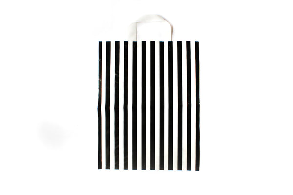 Black & White Vertical Lines Shopping Bag